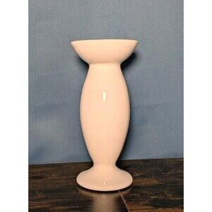Vintage Haeger Vase White Ivory Tall MCM Minimalist 8in 2001